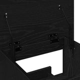 Podio con ruota Rovere Nero 55 x 55 x 107 cm Legno truciolato