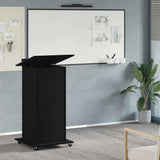 Podio con ruota Rovere Nero 55 x 55 x 107 cm Legno truciolato