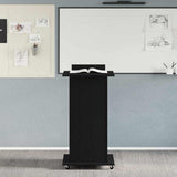 Podio con ruota Rovere Nero 55 x 55 x 107 cm Legno truciolato