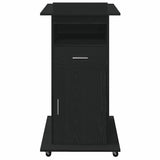 Podio con ruota Rovere Nero 55 x 55 x 107 cm Legno truciolato