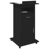 Podio con ruota Rovere Nero 55 x 55 x 107 cm Legno truciolato