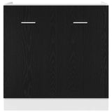 Mobile Sotto Lavello Rovere Nero 80x46x81,5 cm Legno Ingegnerizzato