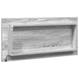 Specchio con luci a strisce a LED Grigio sonoma alto 80 x 37 cm
