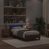 Struttura del letto con led Rovere artigianale 90 x 200 cm