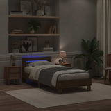 Struttura del letto con led Rovere artigianale 90 x 190 cm