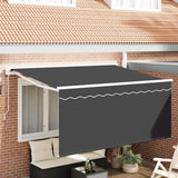 Tenda Retrattile Rigato Antracite 300 x 200 cm Tessuto