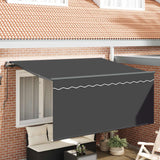 Tenda Retrattile Rigato Antracite 300 x 200 cm Tessuto