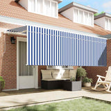 Tenda Retrattile Rigato Blu 350 x 200 cm Tessuto