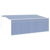 Tenda Retrattile Rigato Blu 350 x 200 cm Tessuto