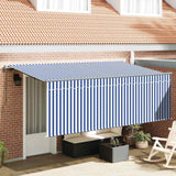Tenda Retrattile Blu e Bianco 350 x 200 cm