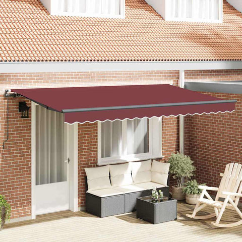 Tenda Retrattile Borgogna 350 x 200 cm Poliestere e Alluminio
