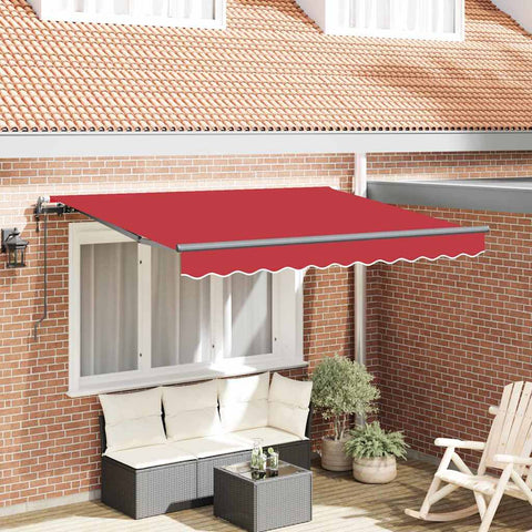 Tenda Retrattile Rosso 350 x 200 cm Poliestere e Alluminio