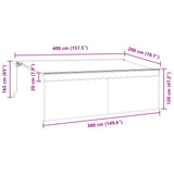 Tenda Retrattile Antracite 400 x 200 cm Poliestere e Alluminio
