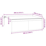 Tenda Retrattile Antracite 400 x 200 cm Poliestere e Alluminio