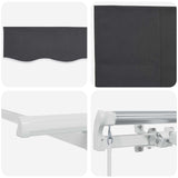 Tenda Retrattile Antracite 400 x 200 cm Poliestere e Alluminio