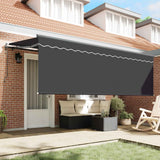 Tenda Retrattile Antracite 400 x 200 cm Poliestere e Alluminio