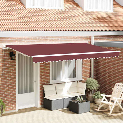Tenda Retrattile Borgogna 400 x 200 cm Poliestere e Alluminio