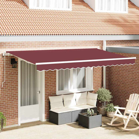 Tenda Retrattile Borgogna 400 x 200 cm Poliestere e Alluminio