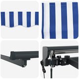 Tenda Retrattile Blu e Bianco 300x250 cm Tessuto