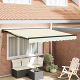 Tenda Retrattile Crema 300 x 250 cm Poliestere e Metallo