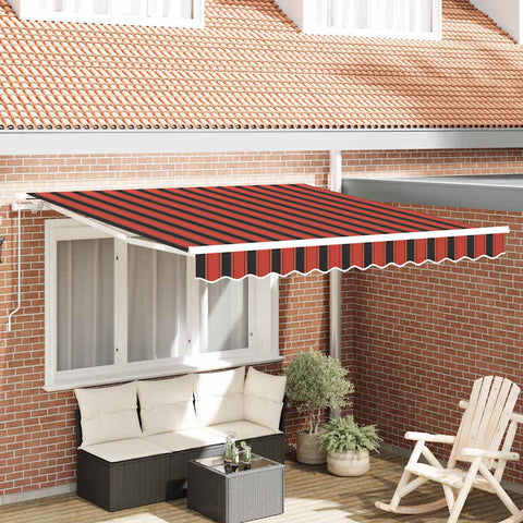 Tenda Retrattile Rigato Arancione e Marrone 300 x 250 cm