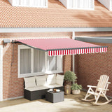Tenda Retrattile Rosso e bianco 300 x 250 cm Tessuto