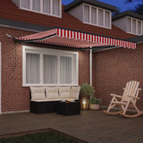 Tenda retrattile Rosso e Bianco 300 x 250 cm Poliestere