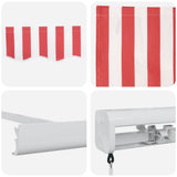 Tenda retrattile Rosso e Bianco 300 x 250 cm Tela e Alluminio
