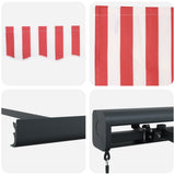 Tenda retrattile Rosso e Bianco 300 x 250 cm Tela e Alluminio