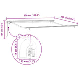 Tenda da Sole Nero 300 x 250 x 165 cm Poliestere