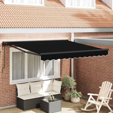 Tenda Retrattile Nero 300x250 cm Tessuto