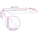 Tenda retrattile Beige 300 x 250 x 165 cm Tessuto e Metallo