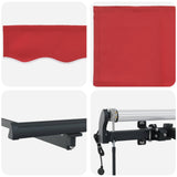 Tenda retrattile Rosso 300 x 250 cm Tessuto e Alluminio