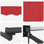 Tenda da Sole Rosso 3 x 2,5 m Poliestere e metallo