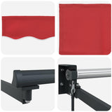 Tenda da Sole Rosso 3 x 2,5 m Poliestere e metallo