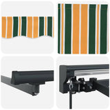 Tenda Retrattile Verde e Giallo 300x250 cm Tessuto