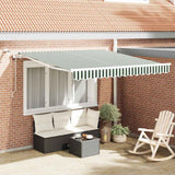 Tenda Retrattile Verde e Bianco 300 x 250 cm