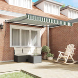 Tenda Retrattile Verde e Bianco 300 x 250 cm