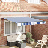 Tenda Retrattile Blu e Bianco 350x250 cm Tessuto