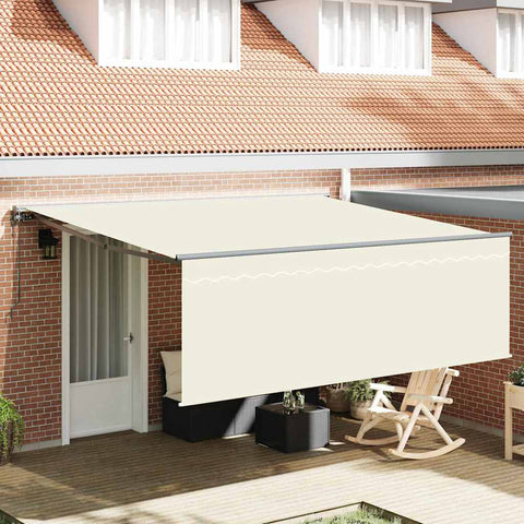 Tenda Retrattile Crema 350 x 250 cm Tessuto, Metallo