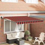 Tenda da Sole Rosso e nero 3,5 x 2,5 m Poliestere e metallo