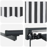 Tenda Retrattile Antracite e Bianco 350x250 cm Tessuto