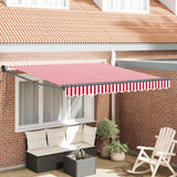 Tenda da Sole Rosso e Bianco 350 x 250 cm Poliestere e Metallo