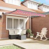 Tenda da Sole Rosso e Bianco 350 x 250 cm Poliestere e Metallo