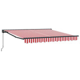 Tenda Retrattile Striscia Rossa e Bianca 350x250 cm Tessuto