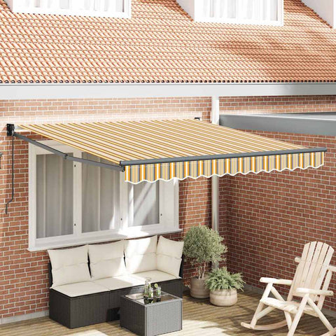 Tenda Retrattile Giallo e grigio e bianco 350 x 250 cm Tessuto