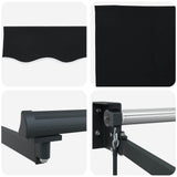 Tenda retrattile Nero 350 x 250 cm 100% Poliestere e Alluminio