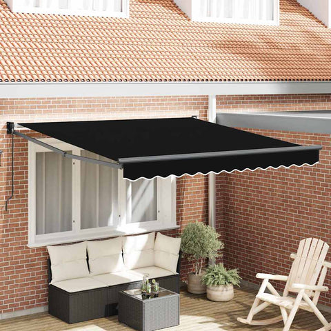 Tenda Retrattile Nero 350 x 250 cm Tessuto