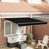 Tenda retrattile Nero 350 x 250 cm 100% Poliestere e Alluminio