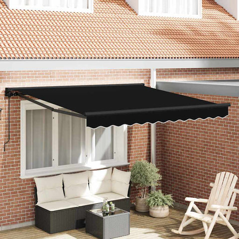 Tenda Retrattile Nero 350x250 cm Tessuto